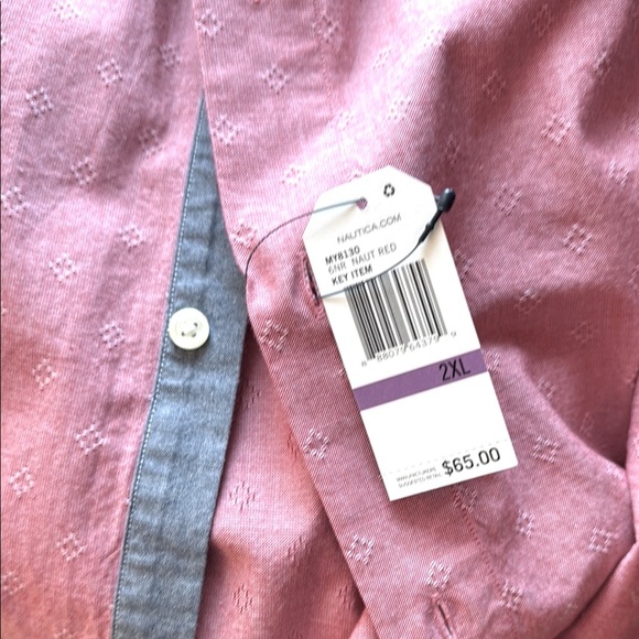 Nautica Pink Casual Button Down Shirt Lightweight - Picture 4 of 7